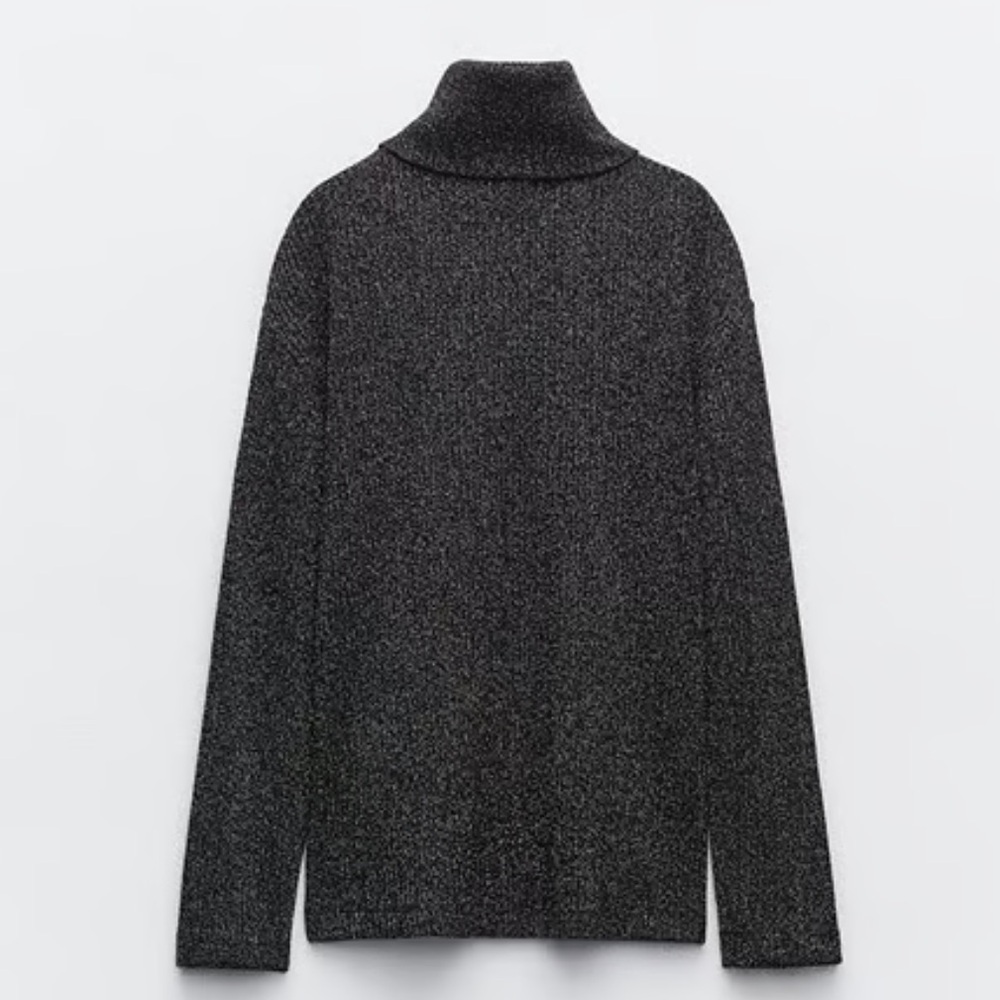 Zara NWT Metallic Thread Ribbed Cardigan size M - Picture 3 of 6